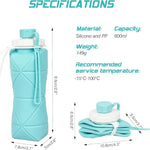 Foldable Silicone Water Bottle 600ml