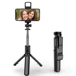 4-in-1 Tripod Selfie Stick Black ABS